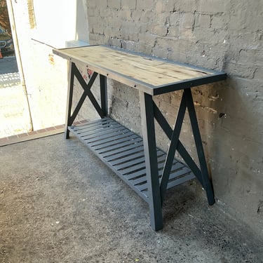 Reclaimed Wood and Iron Console