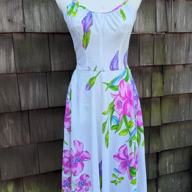 Vintage The Ritz Hawaii sun dress backless floral tropical print size XS. 
