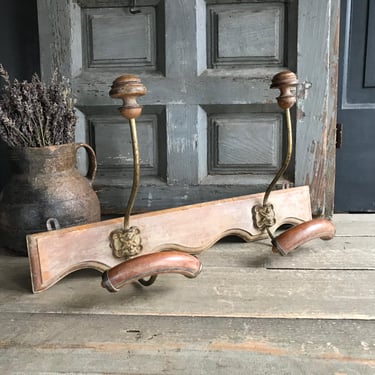French Coat Hook Rack, Faux Bamboo, Wood, Iron, Hats, Hallway, Mudroom Entryway, Decor 