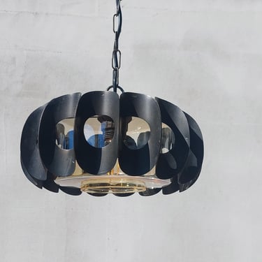 Vintage Brutalist Chandelier / Vintage Pendant Lamp / Space Age Pendant Lamp  / MCM Pendant Lamp / Atomic Light / 70's 