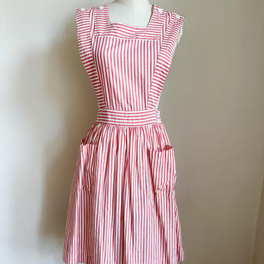 Vintage 1950s Candy Striper Nurse Apron Dress / Uniform // XS 