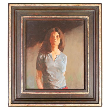Geoffrey Lewis "The Babysitter" Oil on Board Painting