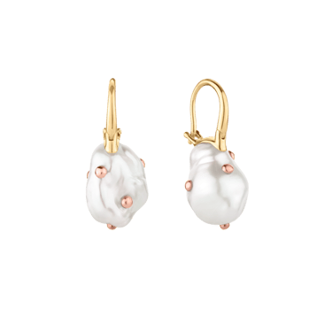 Rivet Pearl Drop Earrings