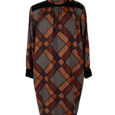 Yves Saint Laurent Rive Gauche Wool Diamond Dress