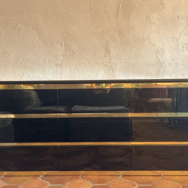 Black Lacquered & Brass Plated Dresser