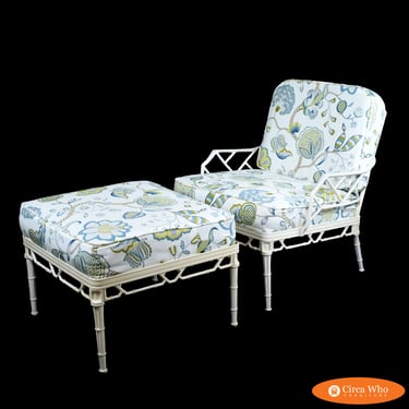 Vintage Brown Jordan Calcutta Lounge Chair With Ottoman