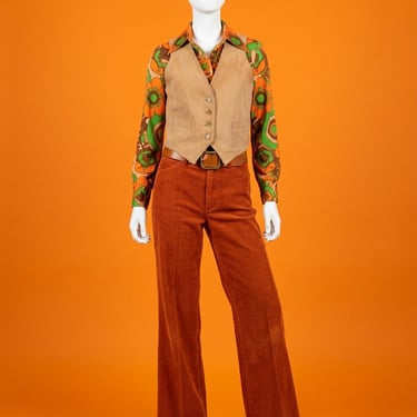 Vintage 1970s Butter Soft Suede Suit Vest Size S/M 