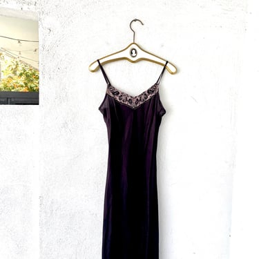 Vintage Phool Indian 90s Black Bias Cut Slip Dress 