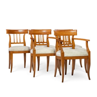 Kindel Furniture French Regency Solid Cherry Wood Dining Chairs - Set of 6 - mcm 