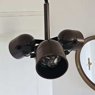 Vintage 1980s Industrial Chandalier by Sijaj Hrastnik - Movable Brown Spotlights 