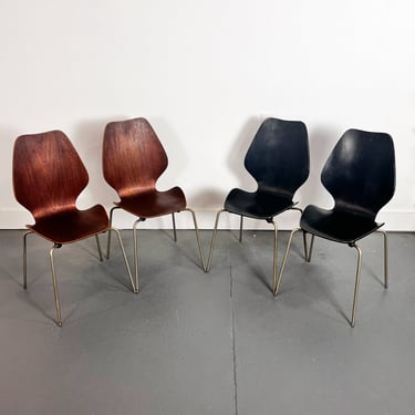 Set of 4 Bent Plywood "City" Chairs by Oivind Iversen