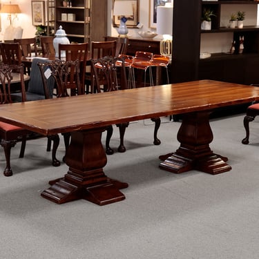 Arhaus Double Pedestal Rustic Dining Table