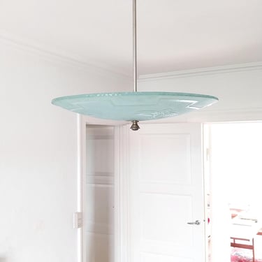 Art deco ceiling light cast glass Swedish grace light fixture frosted glass brass ceiling lamp fish motif Antique semi flush mount 