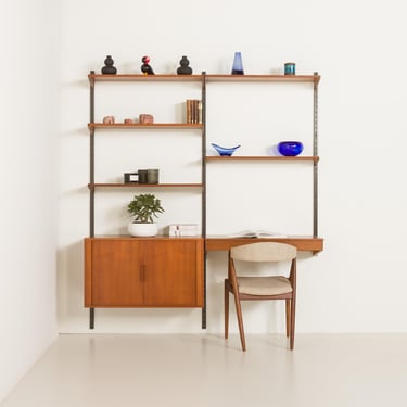 Kai kristiansen home office wall unit, for FM Mobler , Denmark 1960s 