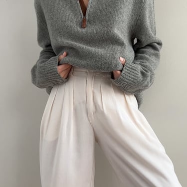 Vintage Stone Ralph Lauren Merino Wool and Angora Blend Quarter Zip
