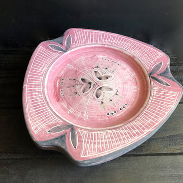 Set/4 Mid-Century Elle Pottery Keramikk Norway Pink Dinner Plates; Danish Modern; Scandinavian Pottery; Pink Pottery; Vintage Pottery 
