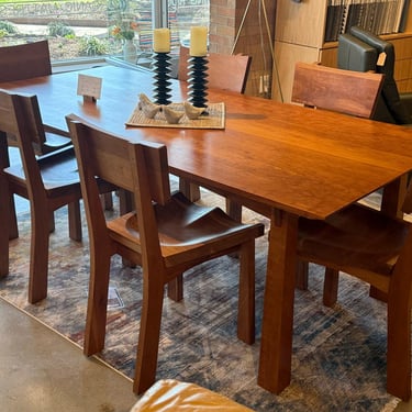 Enso Dining Set Sale- Solid Wood Dining Chair 6 piece and Dining Table - in Cherry 30% OFF 