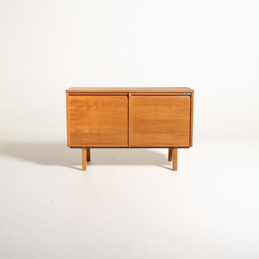 Vintage Kinnarps Oak Cabinet, Swedish Mid Century Modern Office Sideboard, Tambour Door Filing Cabinet, 1960s 1970s 