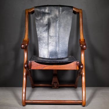 Don Shoemaker Rosewood and Leather Folding Arm Chairs, Mexico c.1960-Price per chair