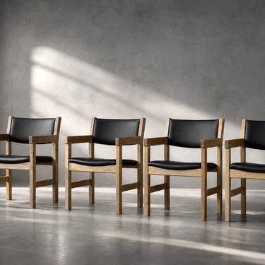 Mid-Century Modern Danish Oak Chairs by Hans J. Wegner for Getama, 1960s, Set of 4 