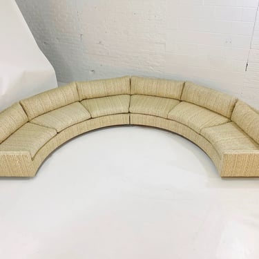 SOLD Milo Baughman Semi-Circular Sofa with Rosewood Bases, 1970