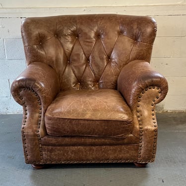 vintage leather library lounge chair 