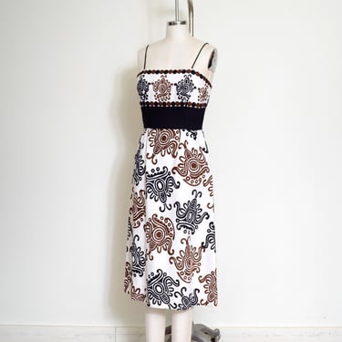 vintage 60s sun dress by Tori Richard / cotton jacquard spaghetti strap wiggle dress / small 