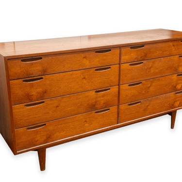In Process: Ib Kofod Larsen Teak 8-Drawer Dresser for J. Clausen & Son Brande Møbelfabrik, Denmark