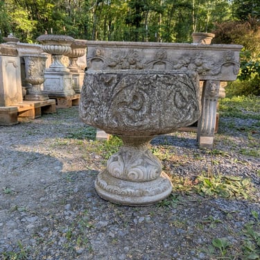 Vintage / Antique British Cast Stone Planter / Jardiniere 