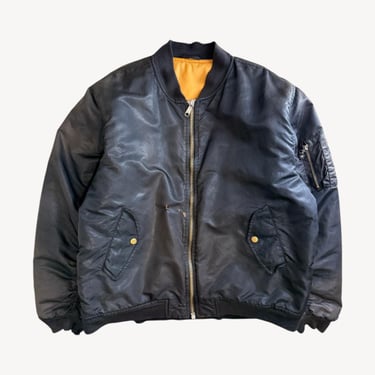 Vintage 1990s Reversible Aviator Bomber Jacket | Retro Flight Jacket Extra Large/2XL 