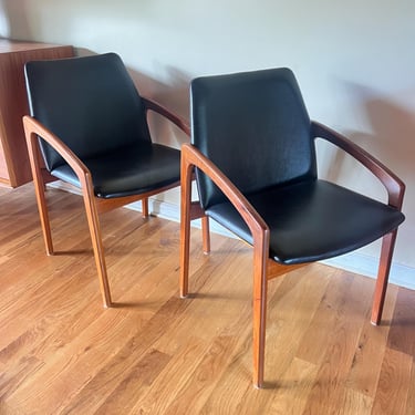 Pair Of Mid Century Modern Teak Armchairs By Kai Kristiansen 