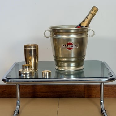 Vintage gold Martini bar set / ice bucket and shaker / 1960s-1970s / 