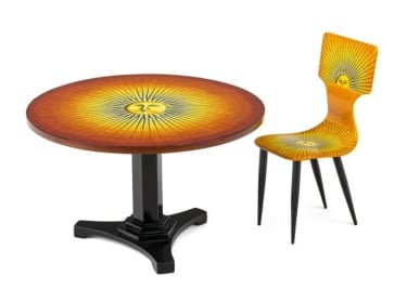 Piero Fornasetti Prototype Miniature "Sole" Chair & Table