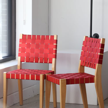 Modern Red Woven Dining Chairs