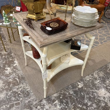 Three tired faux bamboo table