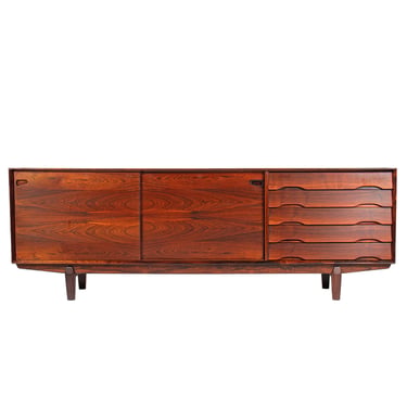 Astounding 86” Danish Modern Rosewood Sideboard | Credenza w. Gorgeous Details
