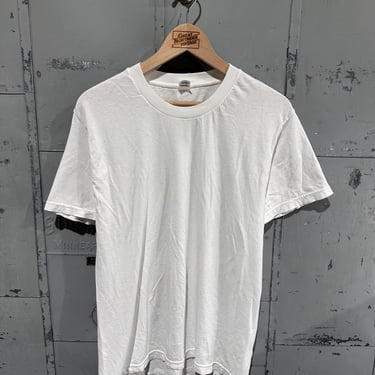 Vintage 80s Jockey Brand All Cotton Blank Essential White Paper Thin T-Shirt Large 
