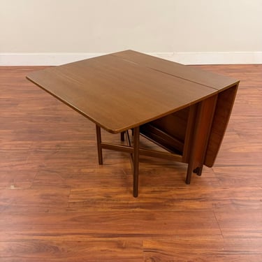 Vintage Mid-Century Teak Drop Leaf Dining Table