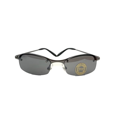 Vintage Y2k Small Square Dark Silver Sunglasses 
