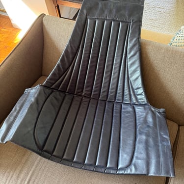 Navy blue leather sling seat for mid century modern Jerry Johnson sling chair 