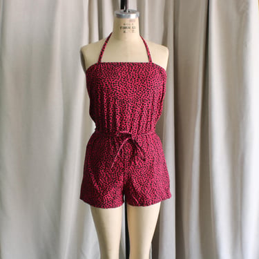 60's Bathing Suit , Vintage Playsuit- Women's Small 