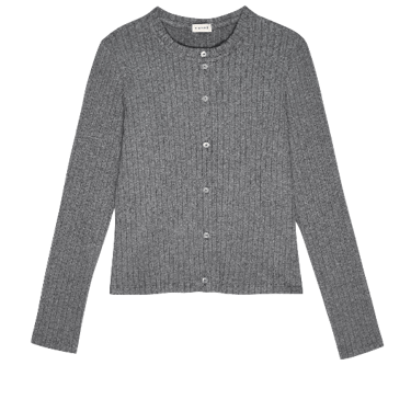 The Sweater Rib Cardi - Charcoal Grey