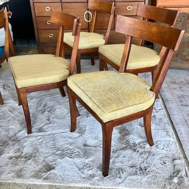 Set of 4 Drexel Dining Chairs, Klismos-Style Saber Legs