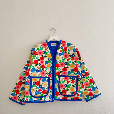 Flower jean quilting jacket.