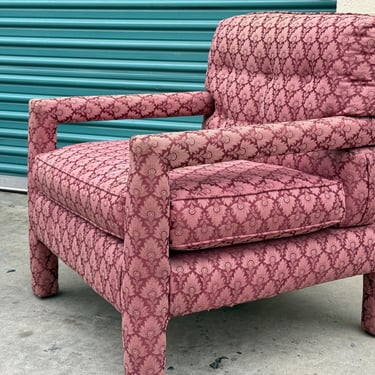 Milo Baughman Parsons Chair in Incredible Fabric 