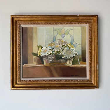 1970’s Ardis Shanks Impressionist Floral Still Life Oil on Canvas Painting, Framed 