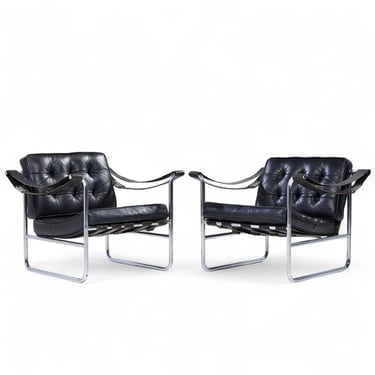 Hans Eichenberger for De Sede Model HE 113 Mid Century Lounge Chairs - Pair - mcm 