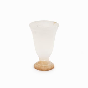 Miniature Alabaster Vase Mid Century Modern Vintage Small Stone Decorative 