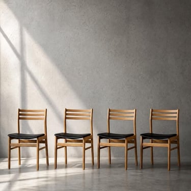 Vintage Mid-Century Scandinavian Oak Dining Chairs from Sax Møbelfabrik, 1960s, Set of 4 