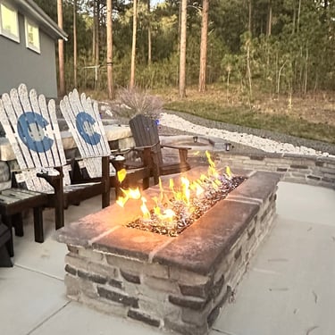 Set of 2 - Custom Patio Ski Chairs, Ebony base Colorado Flag Wood Chair, Marbled Grey Chair, Unique Gift for Him, Colorado Lifestyle Chairs 